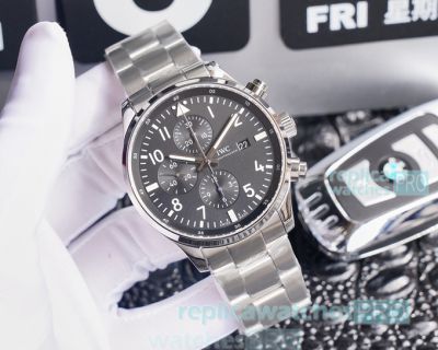 Swiss IWC Big Pilots Replica Watch Black Dial Stainless Steel Watch